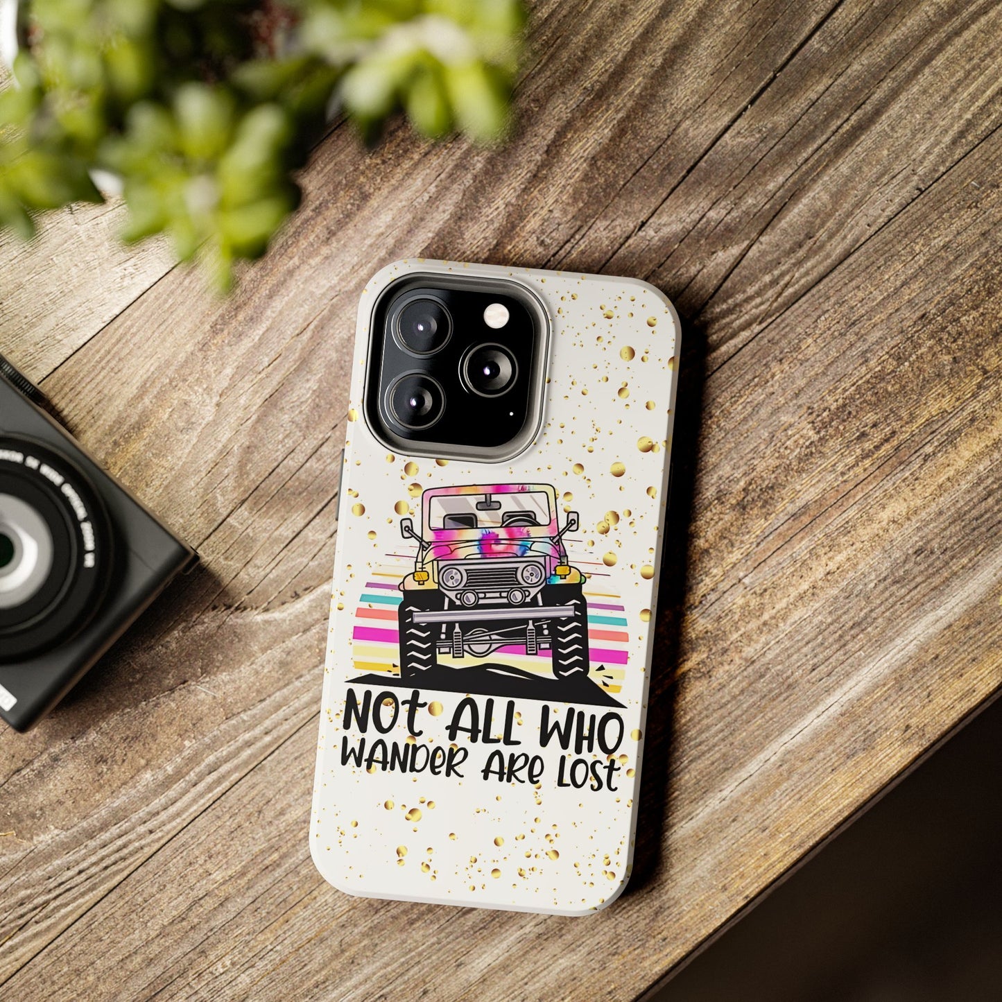 Apple iPhone, Tough Phone Case (13-15 Pro Max) JEEP, " Not All Who Wander..."