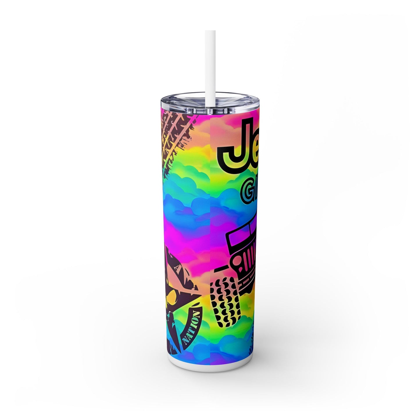 "Jeep Girl," Skinny Tumbler with Straw, Stainless Steel, 20oz