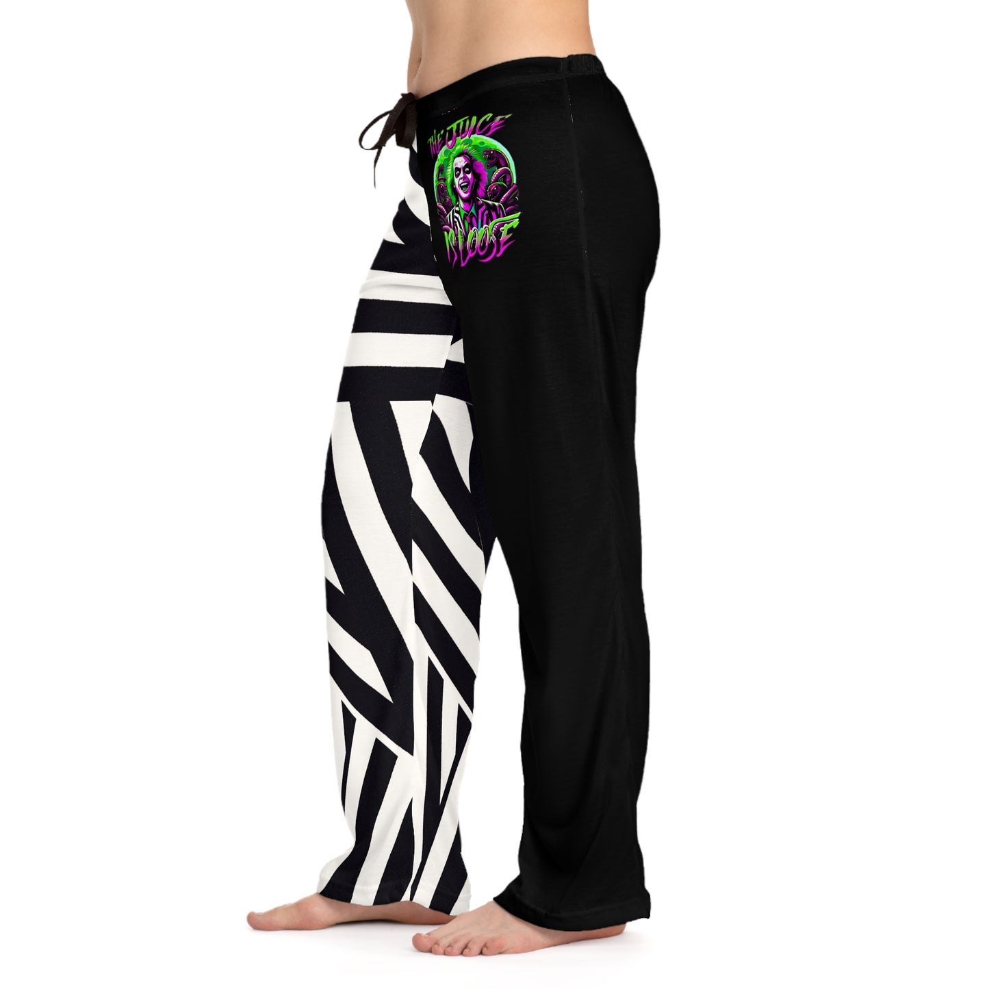 Women's Comfy Beetle-Juice Pajama/ Lounge Pants, "The Juice Is Loose" Halloween