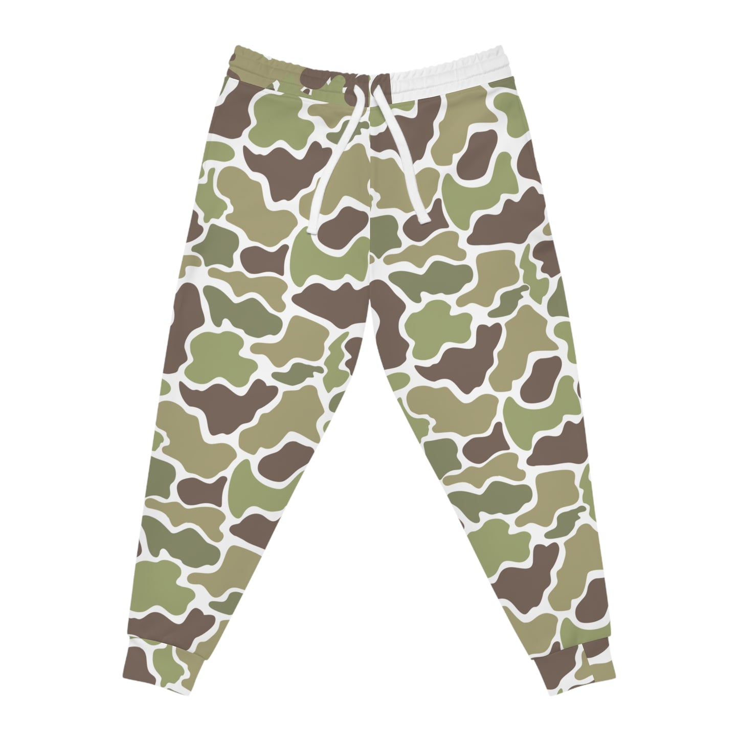 Men's Athletic Jogger Pants, Old School Camouflage, Mallard Bird, Comfortable