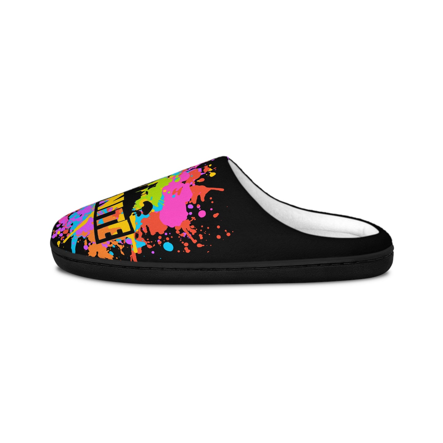 Comfy, Men's Indoor Slippers/ Bedroom Shoes, Fortnite/Splash paint, New