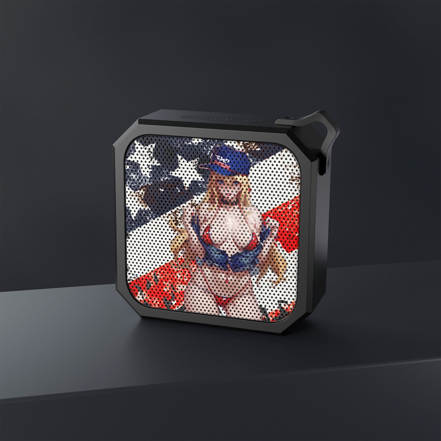 Blackwater Outdoor Waterproof Bluetooth Speaker, Hot Trump Chick In Bikini/ American flag Speaker