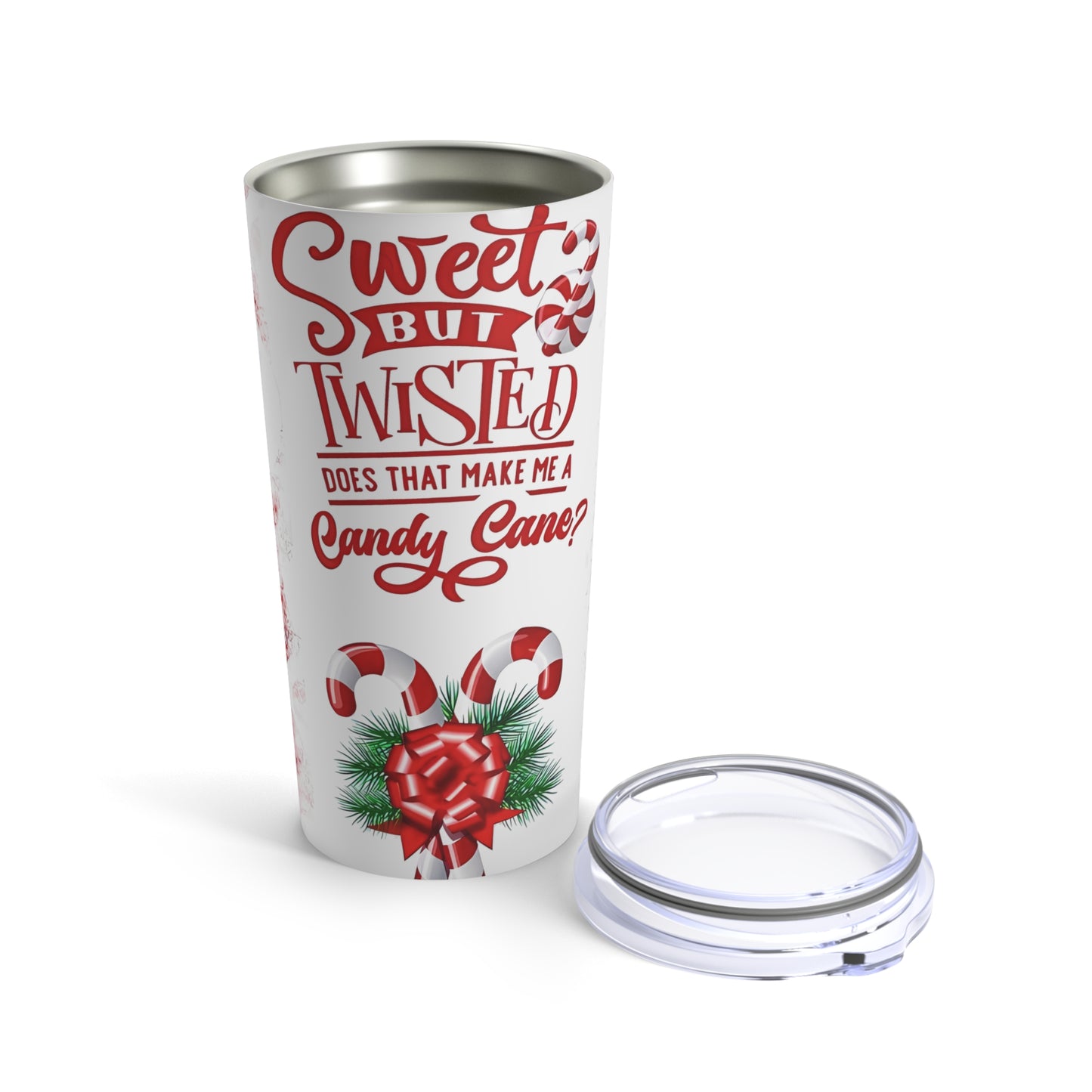 "Sweet But Twisted", Christmas/ Holiday Stainless Steel Tumbler 20oz Gift Cup