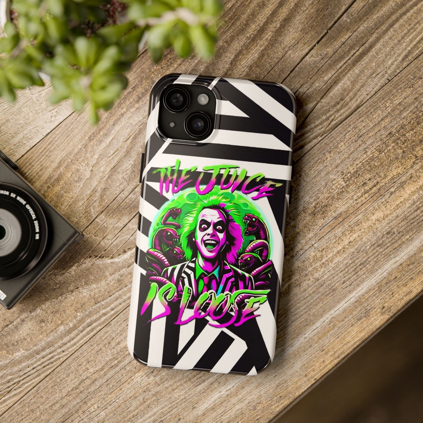 Apple iPhone Tough Case (13-15 Pro Max), Beetle Juice "The Juice Is Loose"