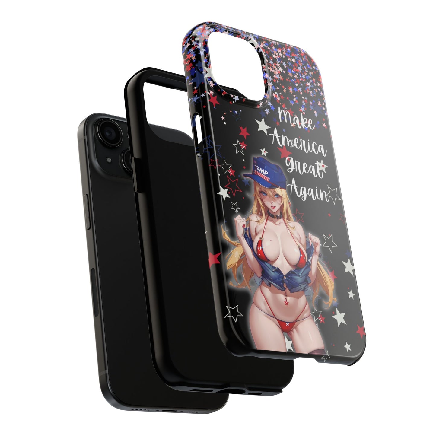 Apple iPhone, Tough Phone Case (13-15 Pro Max) Sexy Trumo Girl MAGA, New