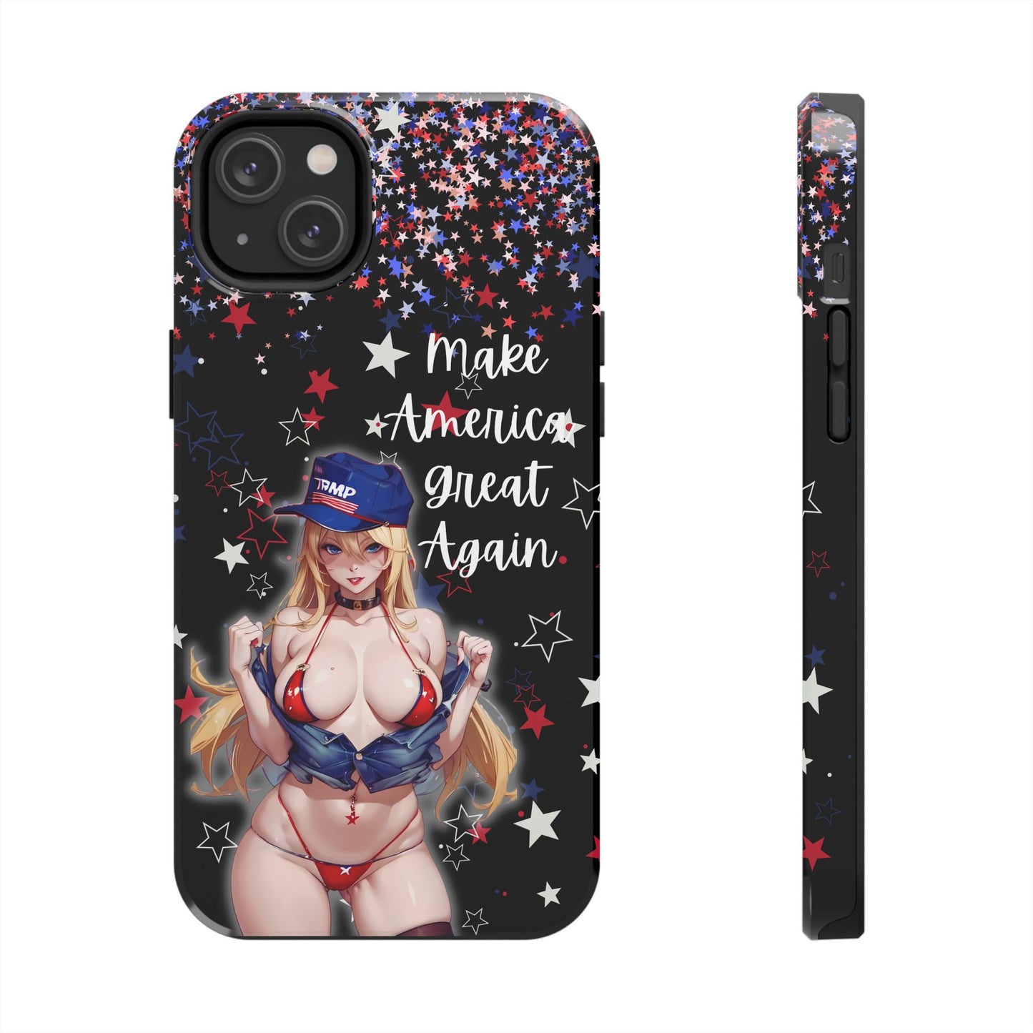 Apple iPhone, Tough Phone Case (13-15 Pro Max) Sexy Trumo Girl MAGA, New