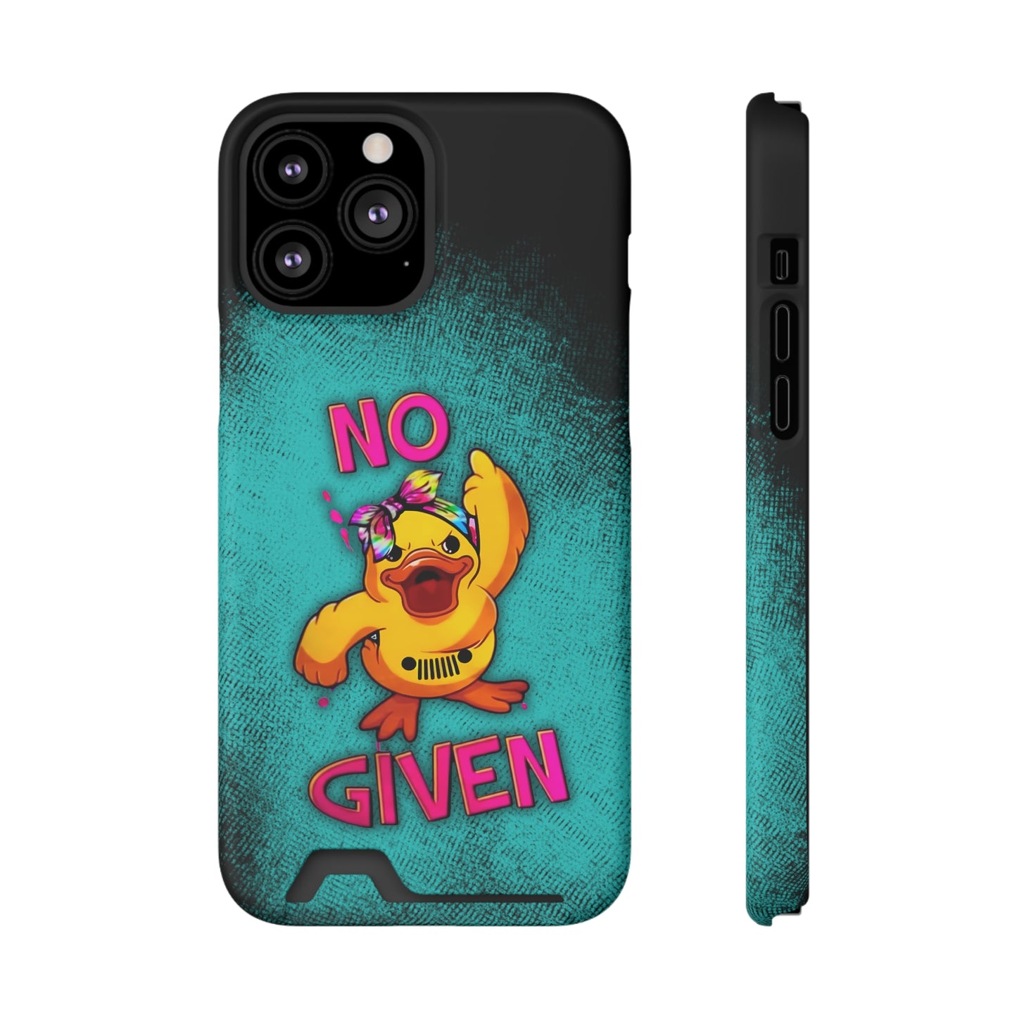 Jeep Duck, "No F Given", Phone Case With Card Holder (iPhone & Android)