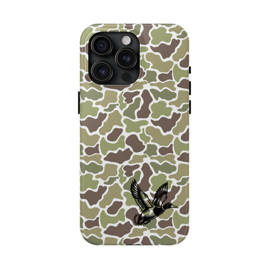 Apple iPhone (13-15 Pro Max) Old School Camouflage, Mallard Bird Tough Phone Cases