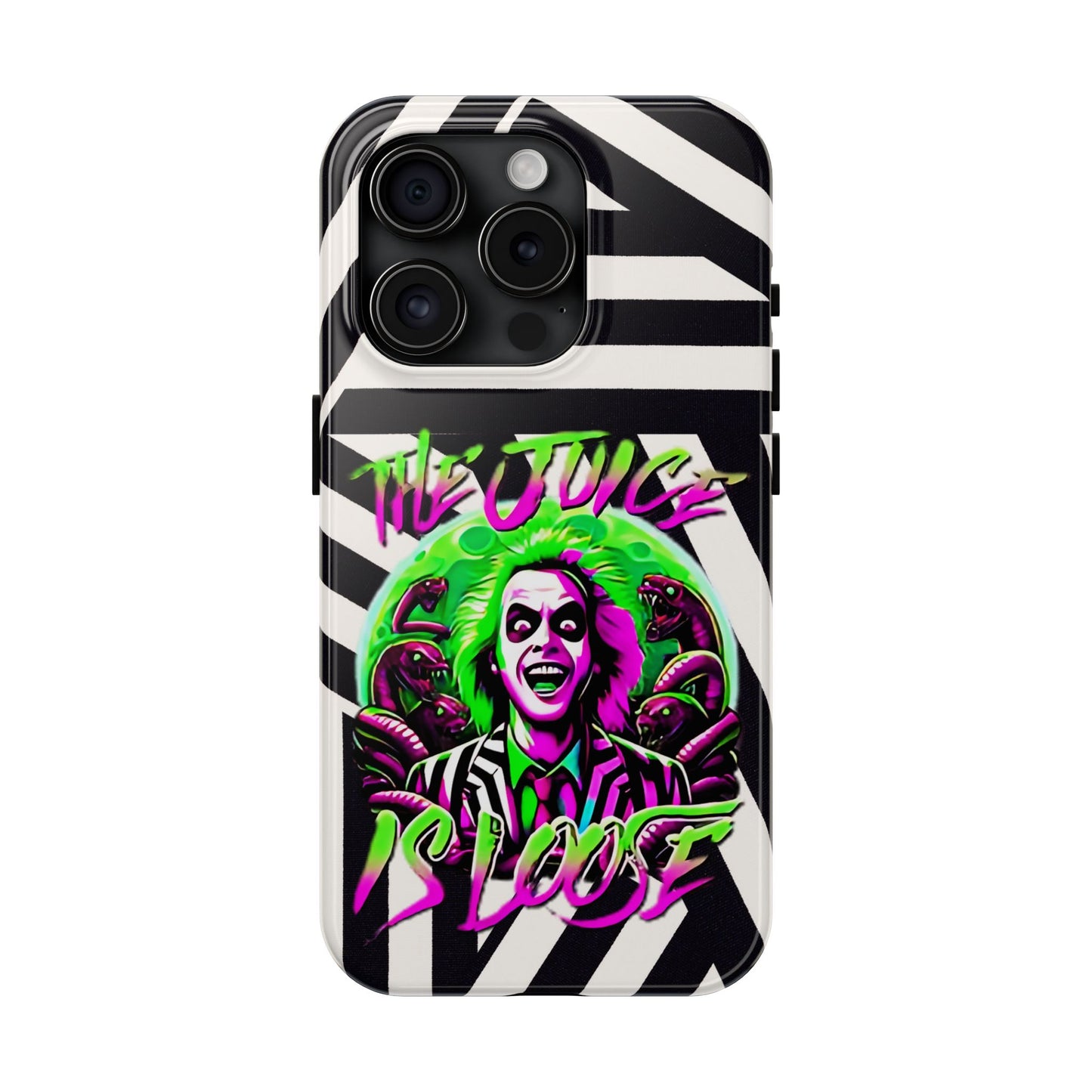 Apple iPhone Tough Case (13-15 Pro Max), Beetle Juice "The Juice Is Loose"