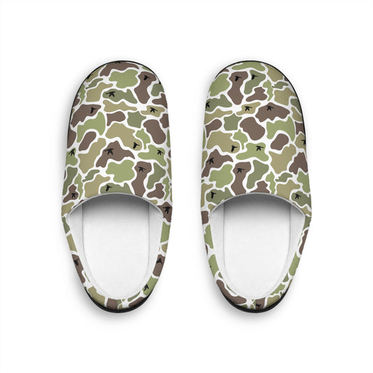 Camouflage/Mallard Duck Hunter Men's Indoor Slippers/House Shoes