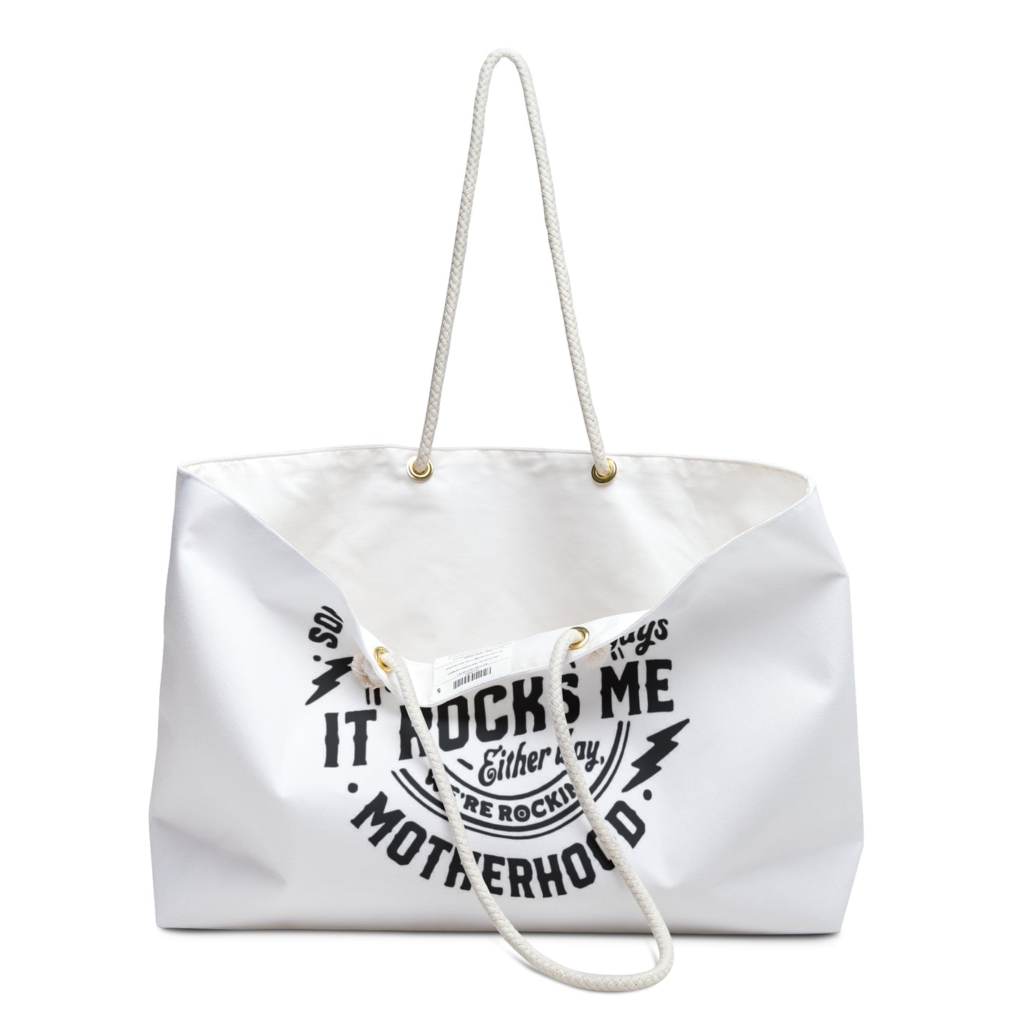 "Motherhood Rocks Me" Over-sized Weekender Tote Bag