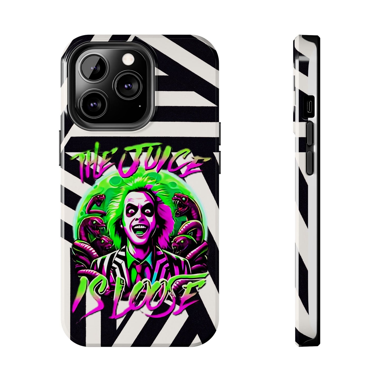 Apple iPhone Tough Case (13-15 Pro Max), Beetle Juice "The Juice Is Loose"