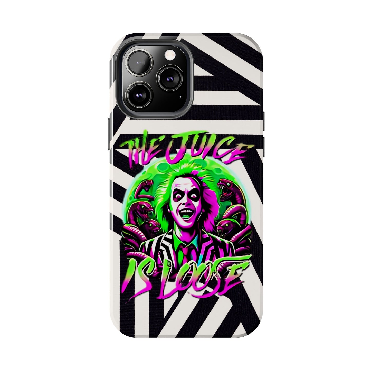 Apple iPhone Tough Case (13-15 Pro Max), Beetle Juice "The Juice Is Loose"