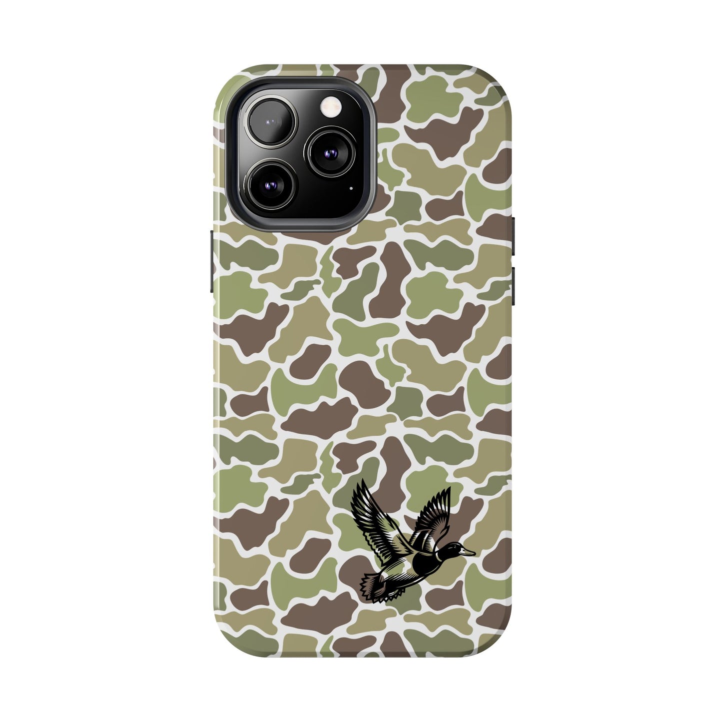 Apple iPhone (13-15 Pro Max) Old School Camouflage, Mallard Bird Tough Phone Cases