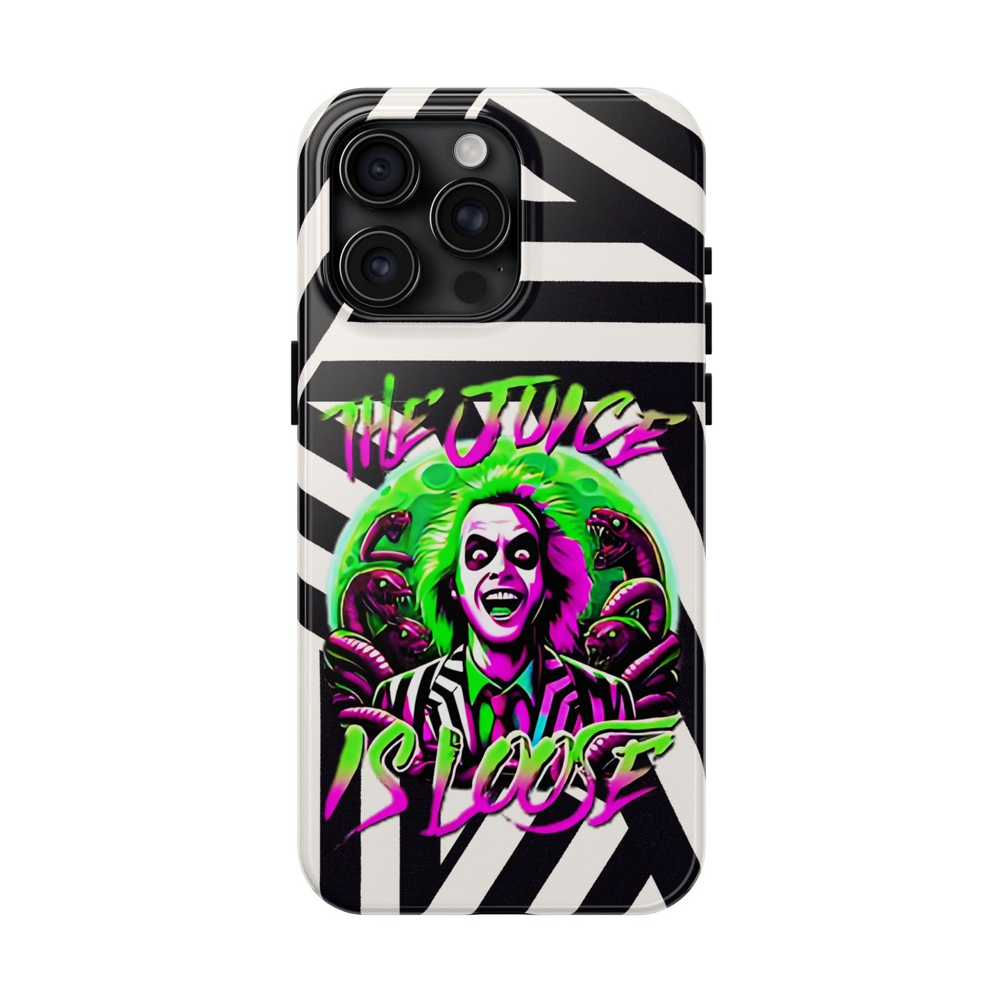 Apple iPhone Tough Case (13-15 Pro Max), Beetle Juice "The Juice Is Loose"