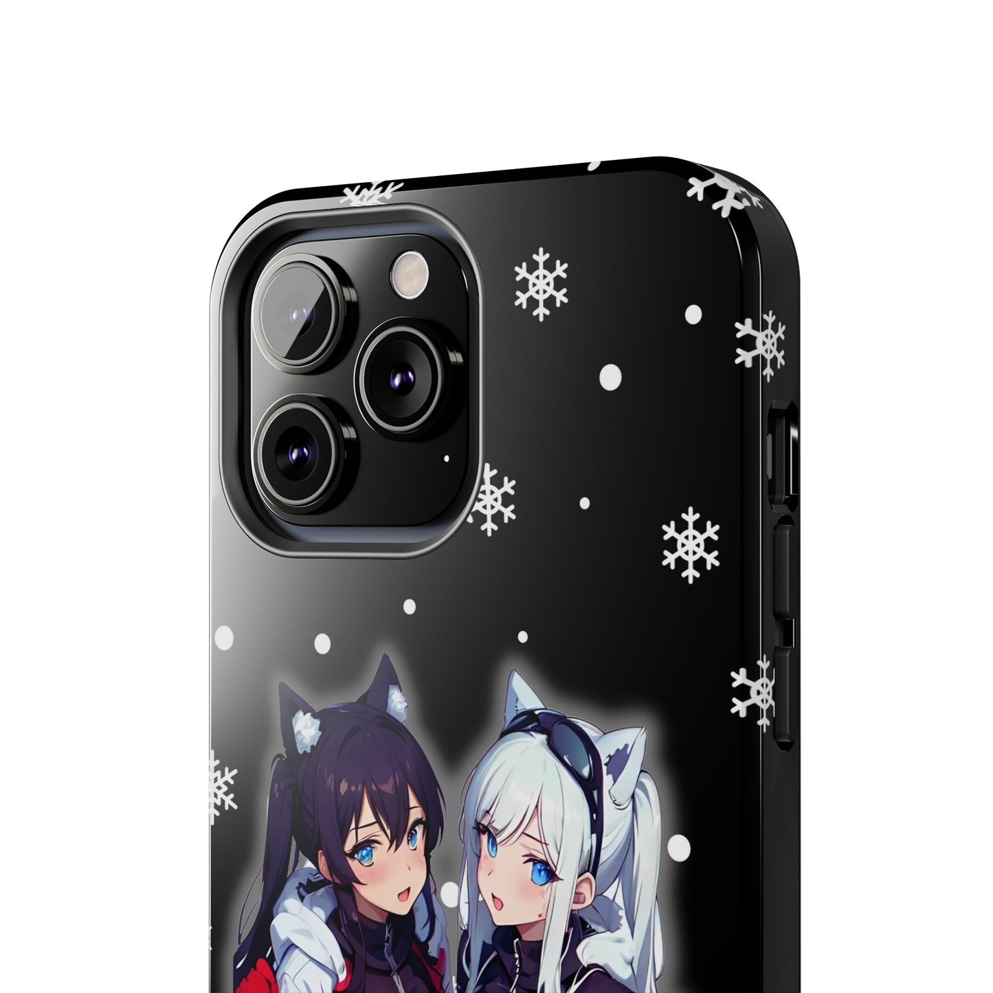 Apple iPhone (13-15 Pro Max) Tough Phone Case, Sexy Anime Girls Snow Skiing, New