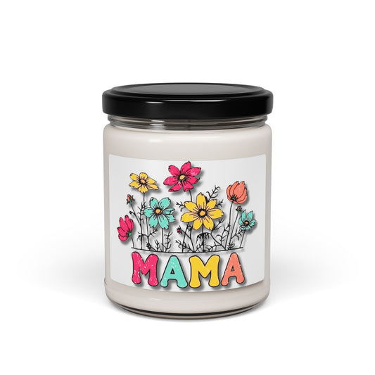 "Mama" Flower Decor, Perfectly Scented Soy Wax Blend Candles, 9oz