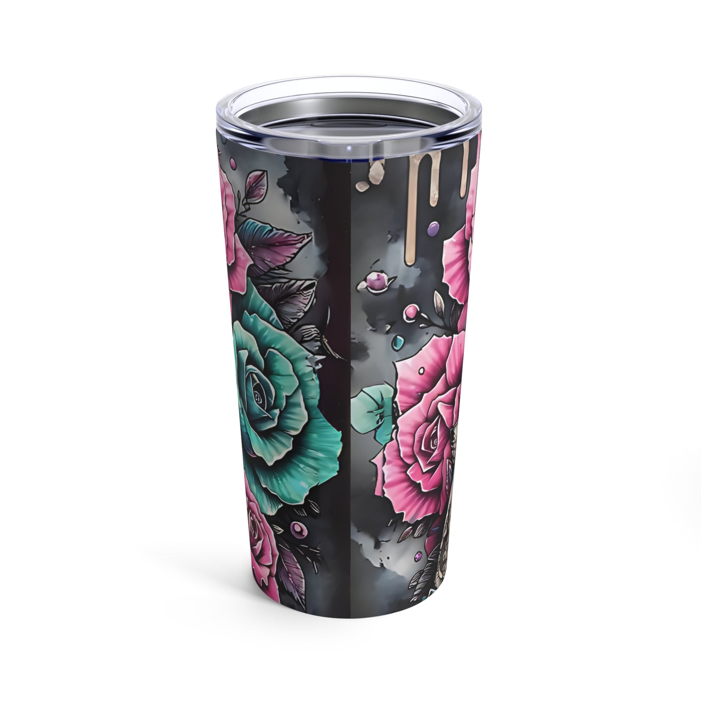 Pretty Goth Girl/ Skull Head, Punk Rock, Stainless-Steel 20oz Tumbler