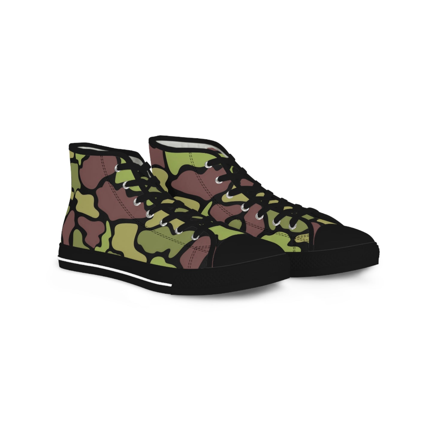 Men's Stylish Camouflage/ Black High-Top Sneakers