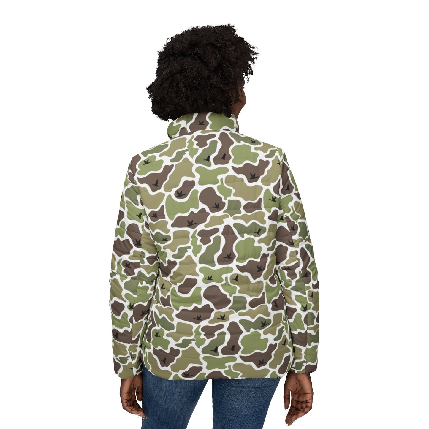 Camouflage/Mallard Duck Women’s Puffer Jacket Hunter/Gift