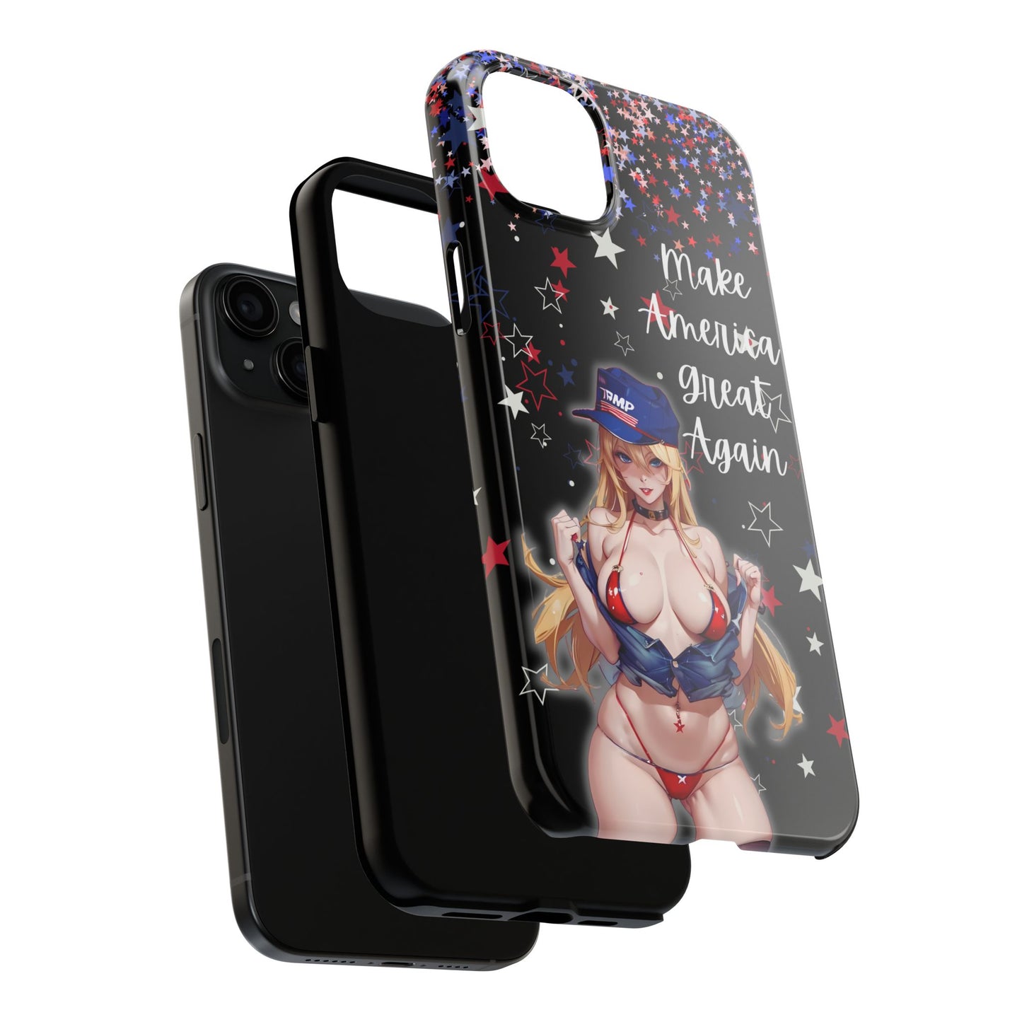 Apple iPhone, Tough Phone Case (13-15 Pro Max) Sexy Trumo Girl MAGA, New