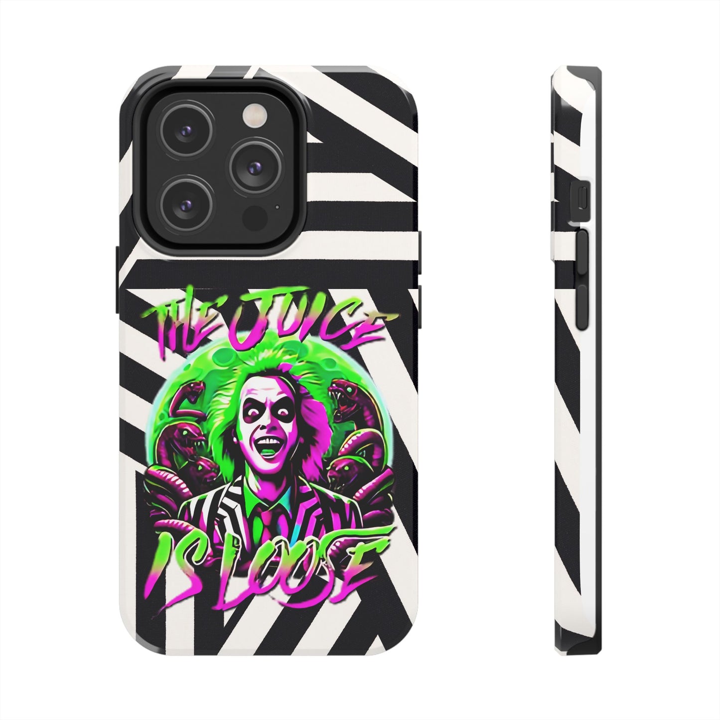 Apple iPhone Tough Case (13-15 Pro Max), Beetle Juice "The Juice Is Loose"