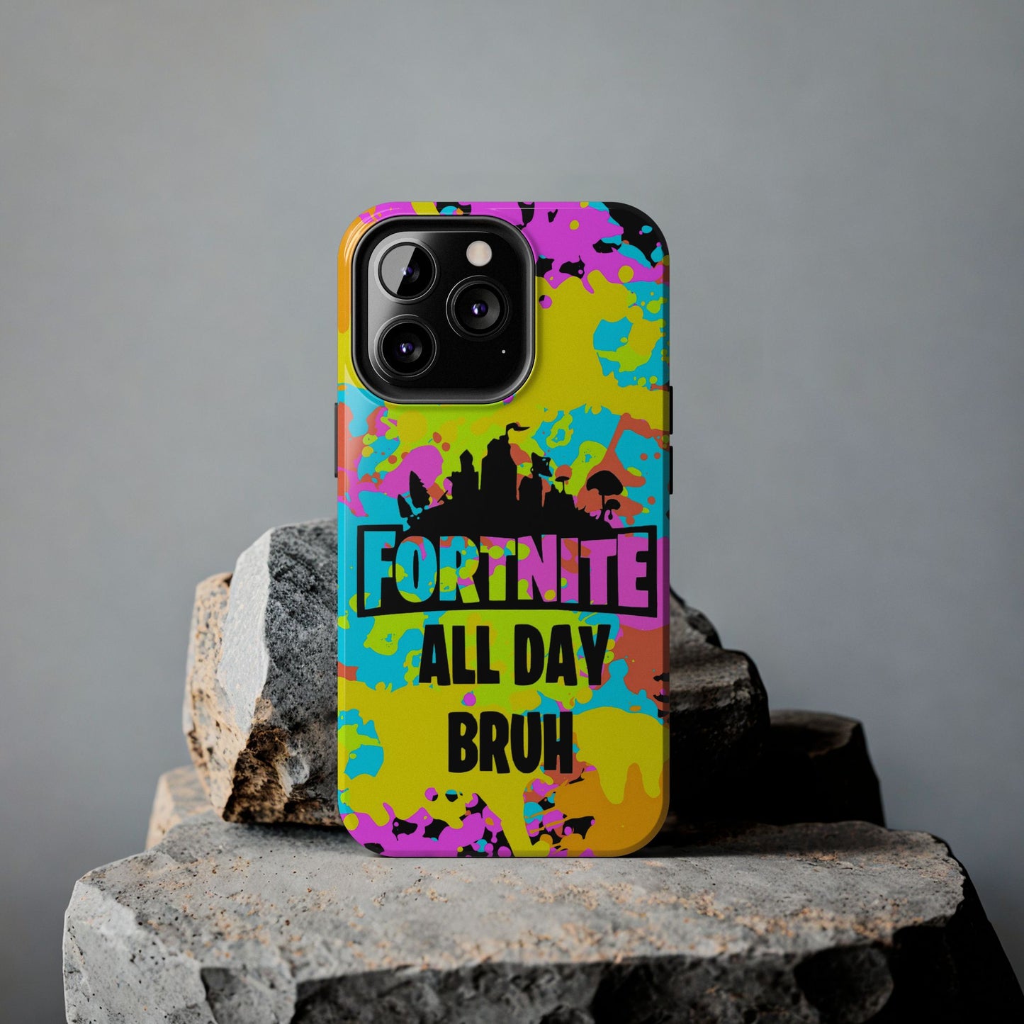 Apple iPhone Tough Phone Case (13-15 Pro Max) Splash Paint Fortnite