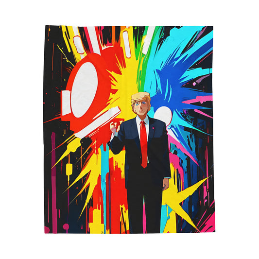 Trump Inspired Bright Abstract Anime Velveteen Plush Blanket Throw (50x60)