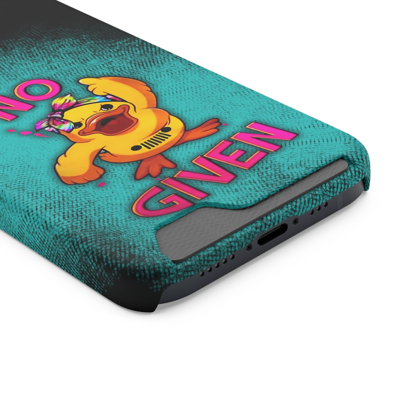 Jeep Duck, "No F Given", Phone Case With Card Holder (iPhone & Android)