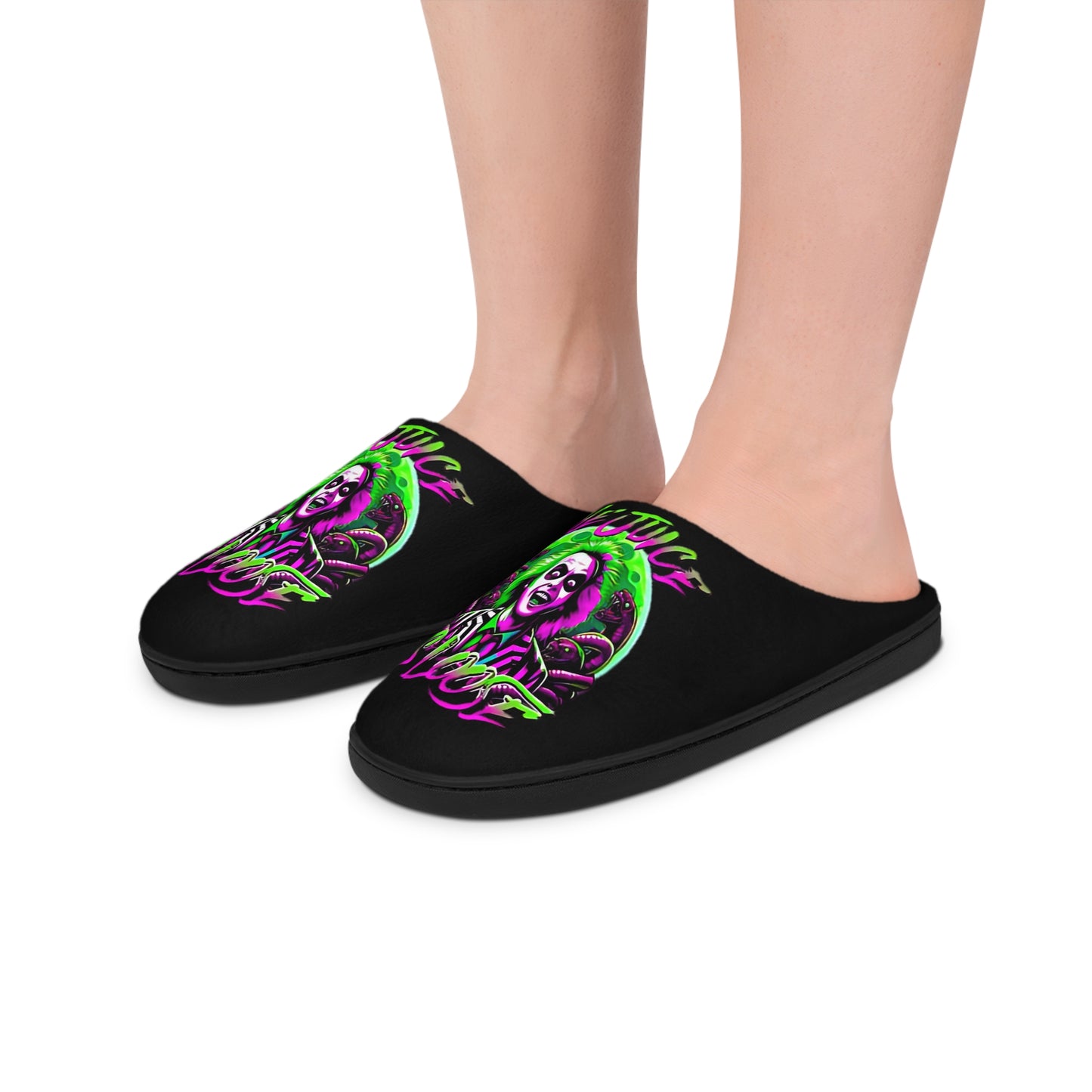 Men's Indoor Beetle Juice Slippers/ Bedroom Shoes, "The Juice Is Loose", New Halloween