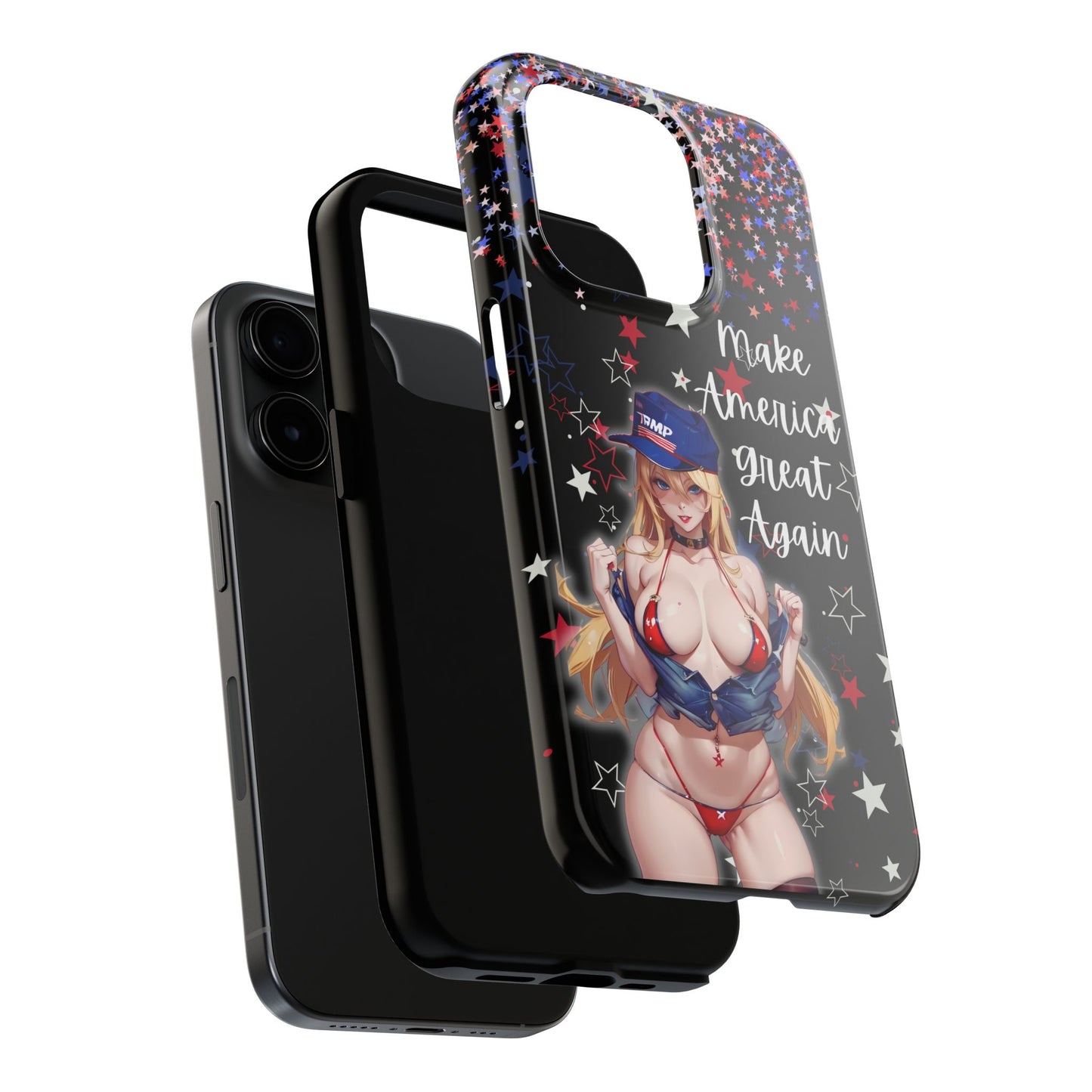 Apple iPhone, Tough Phone Case (13-15 Pro Max) Sexy Trumo Girl MAGA, New