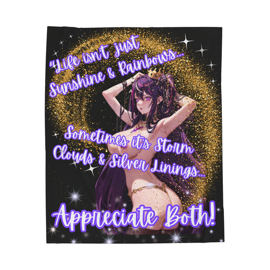 Anime Sexy Girl "Sunshine & Rainbows"Goth Soft Plush Throw Blanket(50x60)