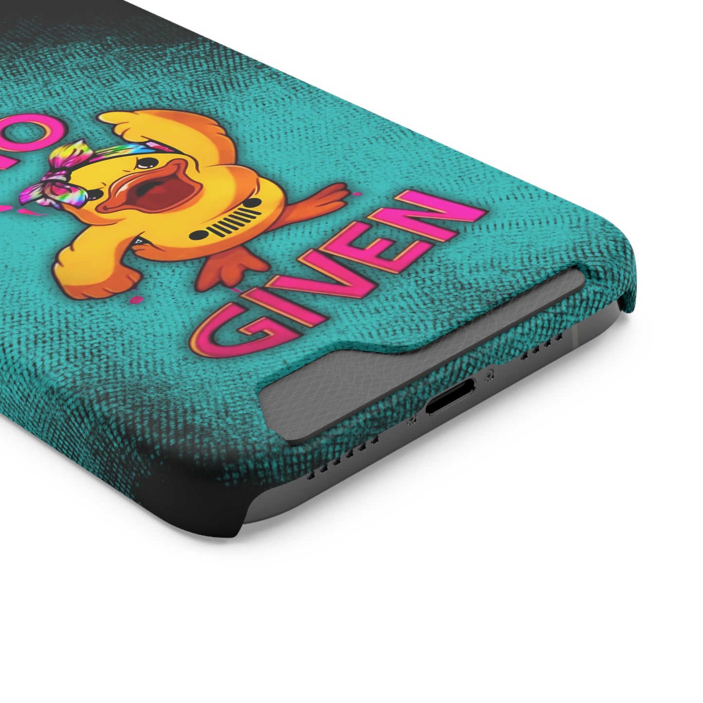 Jeep Duck, "No F Given", Phone Case With Card Holder (iPhone & Android)