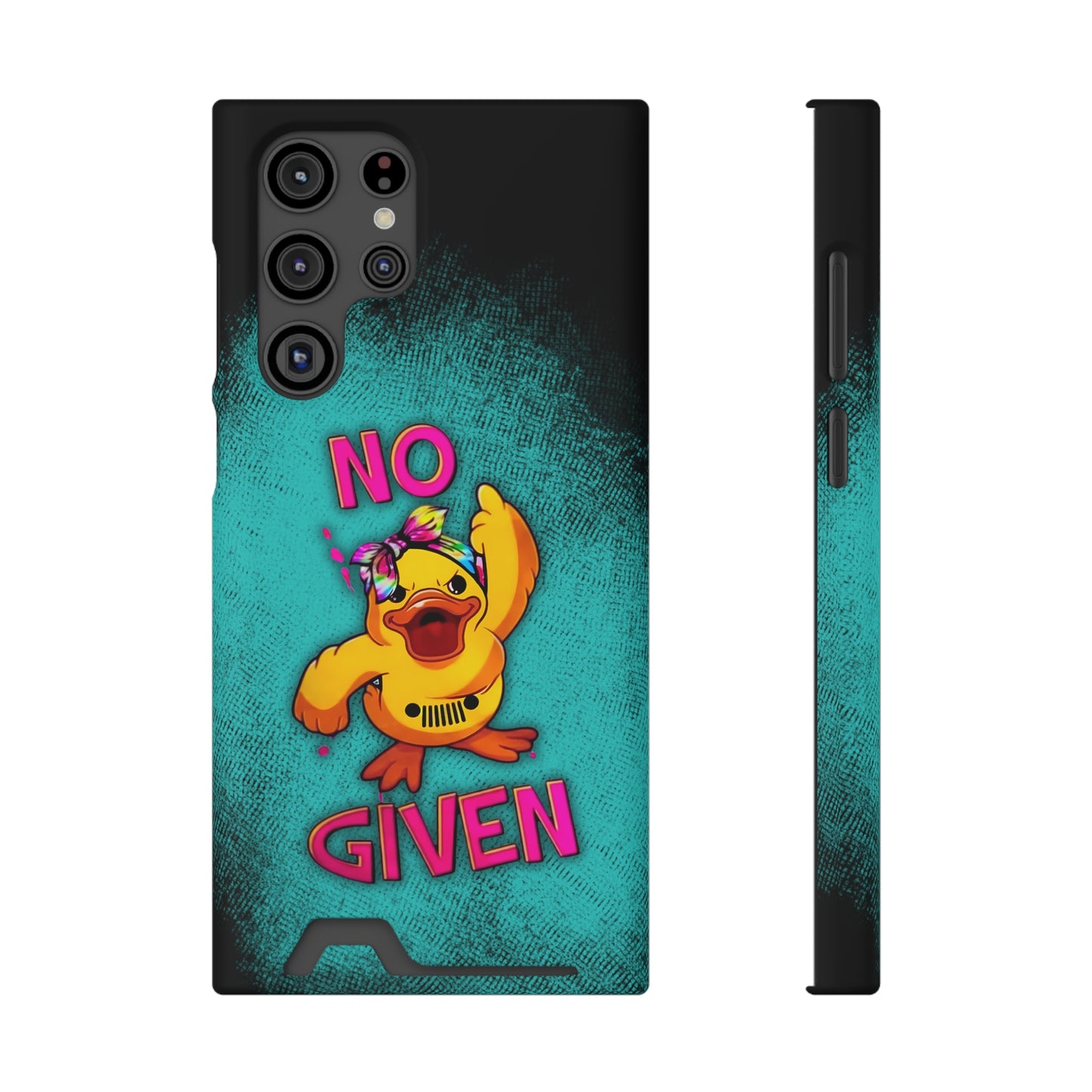 Jeep Duck, "No F Given", Phone Case With Card Holder (iPhone & Android)