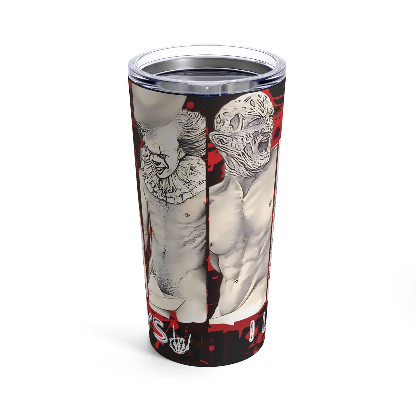 "I Love Bad Boys" Halloween, Sexy/ Scary Monsters, 20oz Stainless-Steel Tumbler