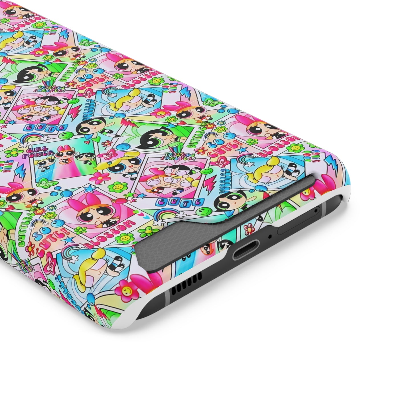 Stylish Power Puff Girls, Phone Case With Card Holder