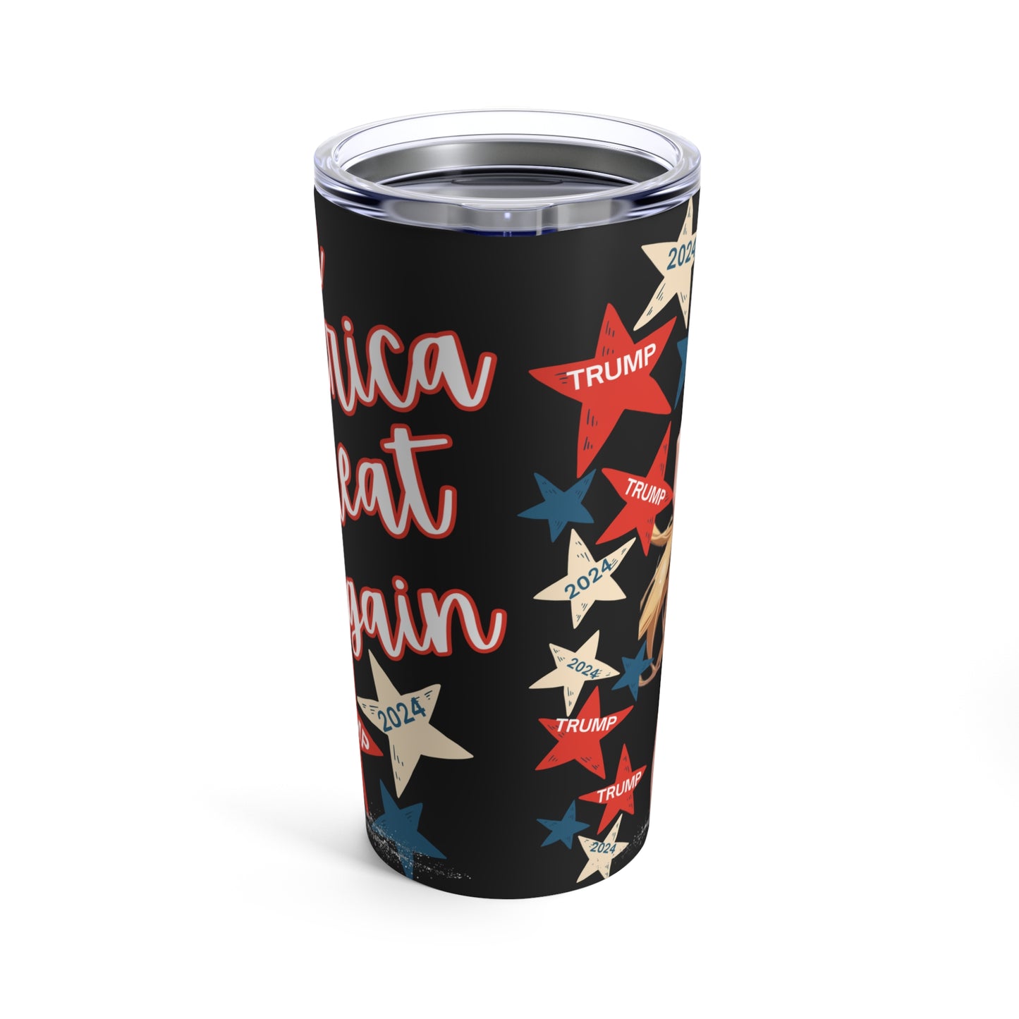 Sexy/Hot Trump Bikini Anime Girl, "MAGA" Stainless-Steel America Tumbler 20oz