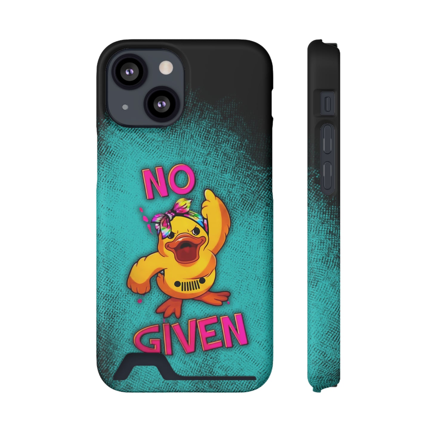 Jeep Duck, "No F Given", Phone Case With Card Holder (iPhone & Android)