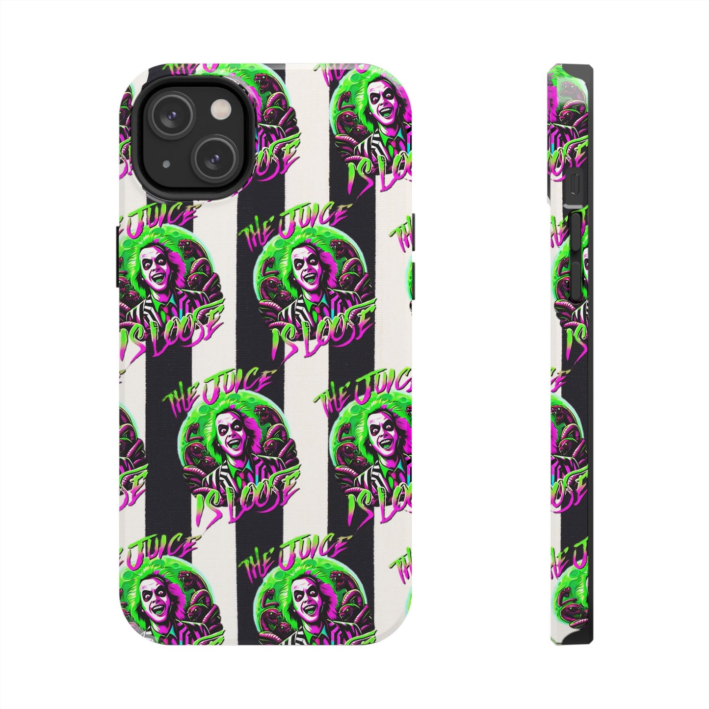 Apple iPhone Tough Phone Case (13-15 Pro Max), Beetle Juice, "The Juice Is Loose"