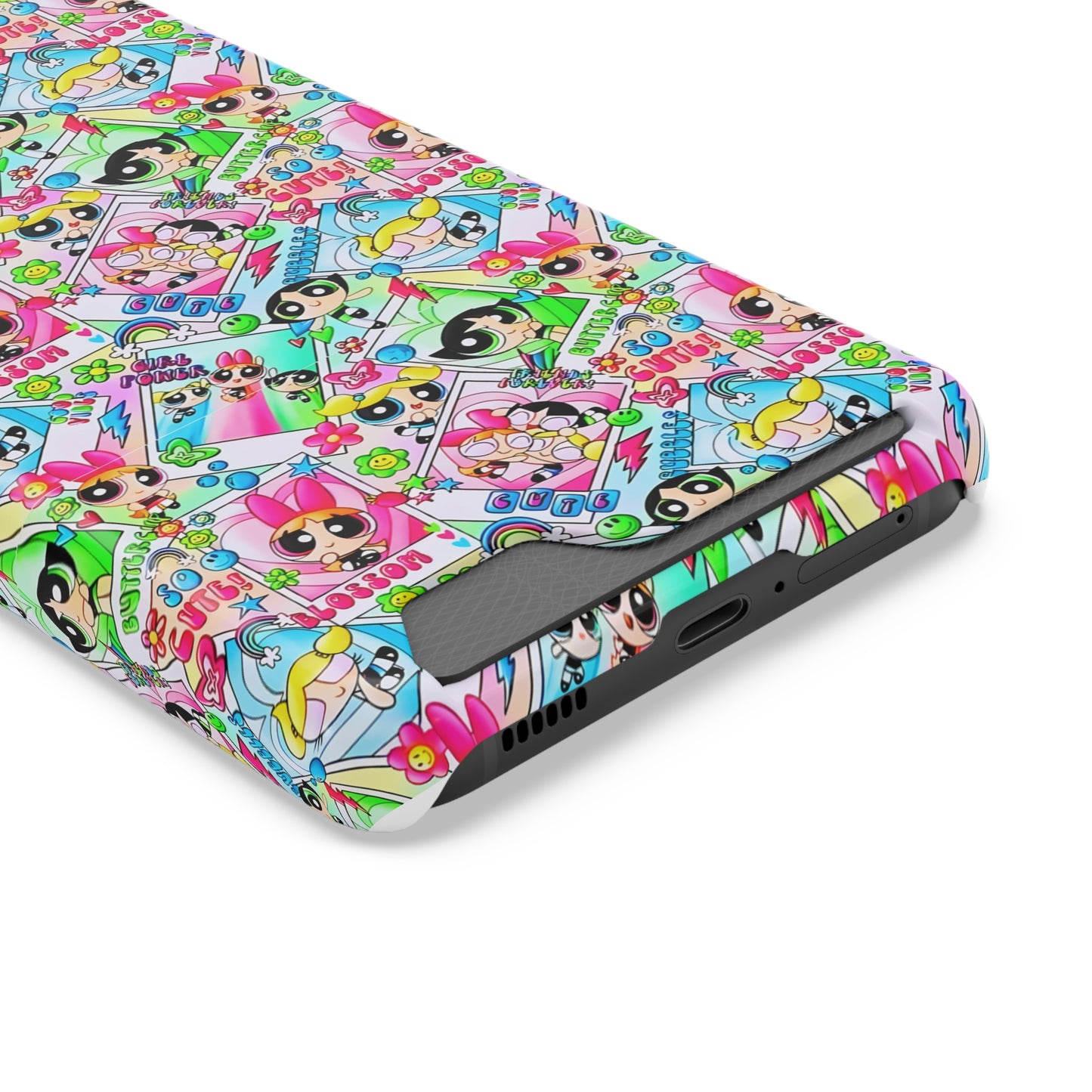 Stylish Power Puff Girls, Phone Case With Card Holder