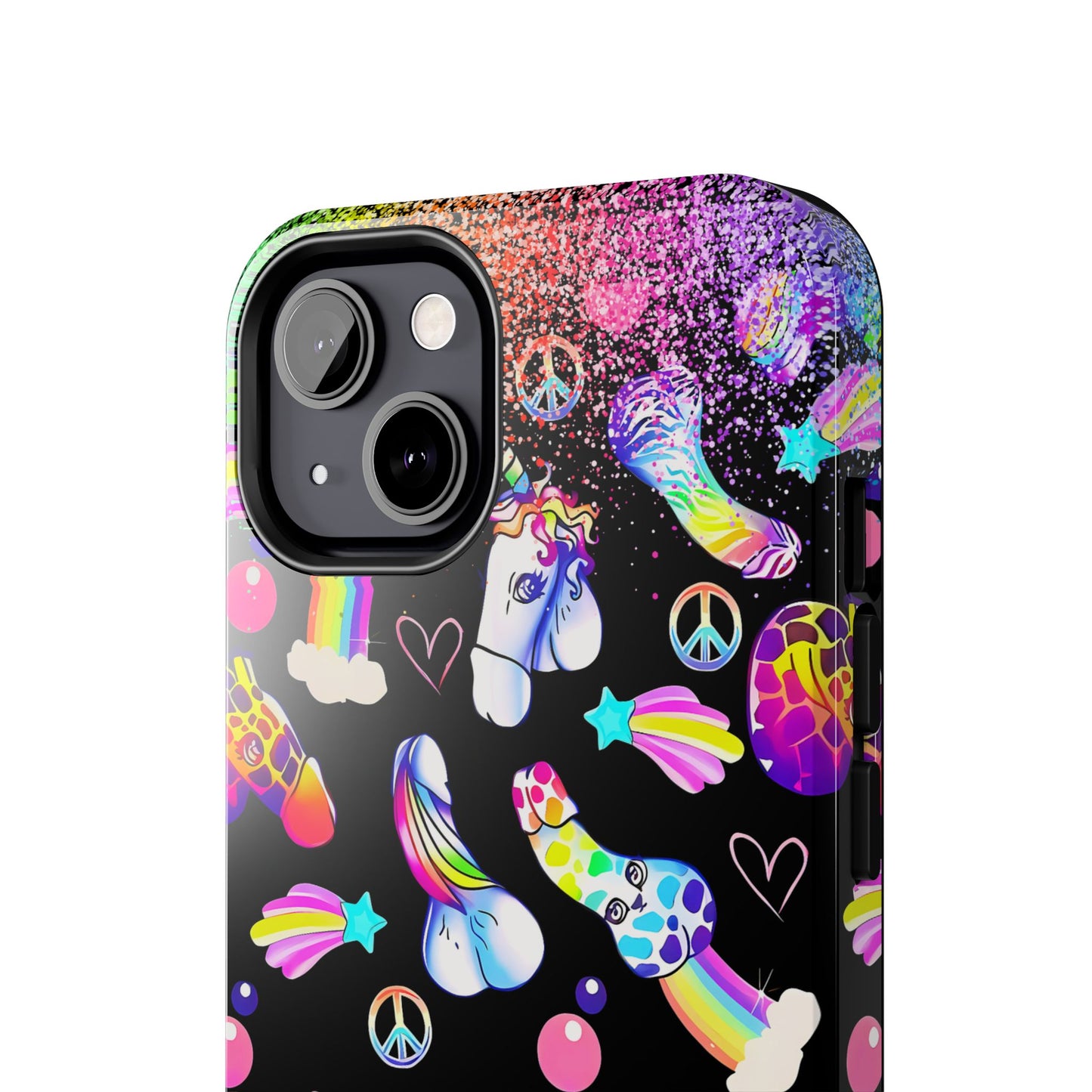 Apple iPhone, Tough Phone Cases, Colorful Unicorn Peniss, Funny, Gift