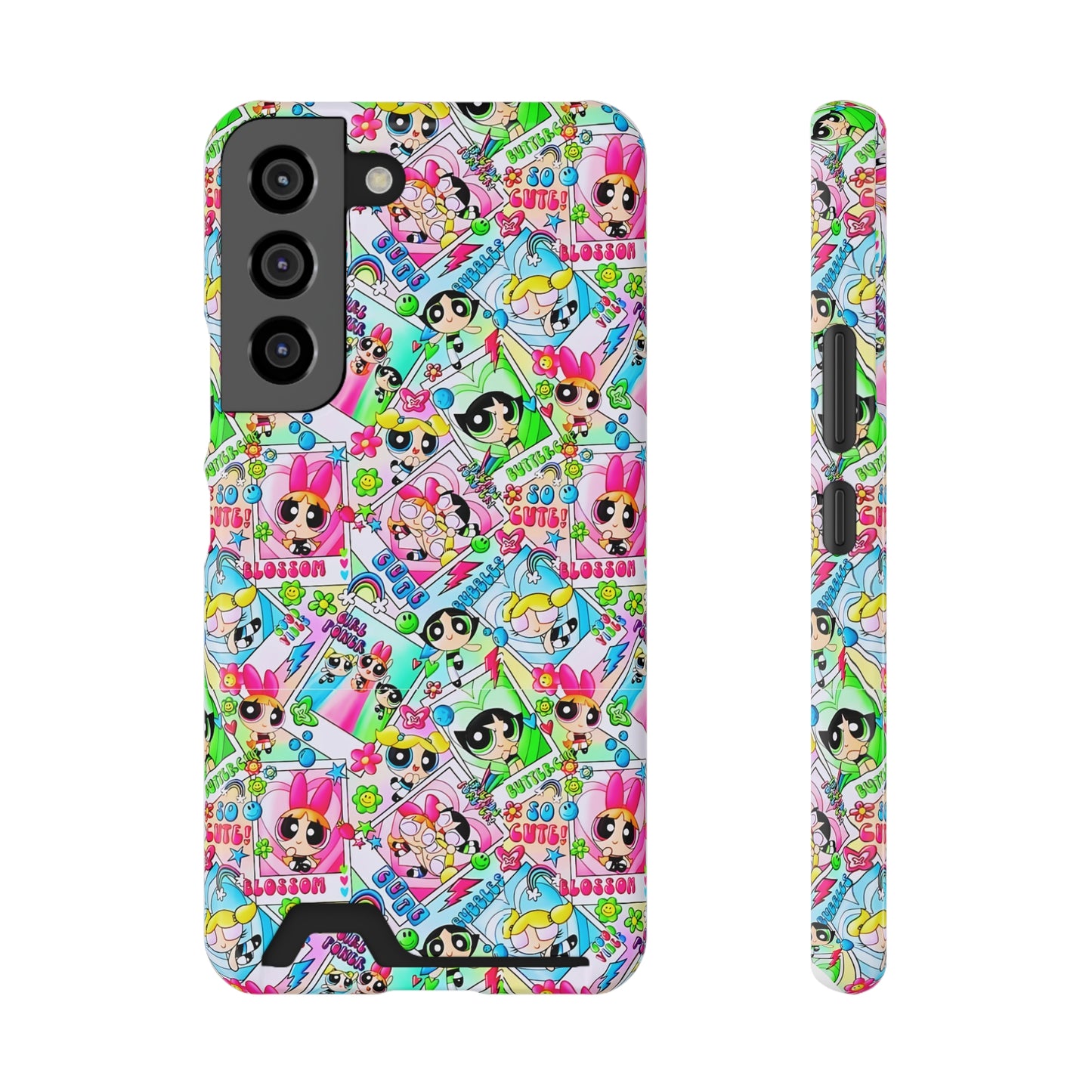 Stylish Power Puff Girls, Phone Case With Card Holder