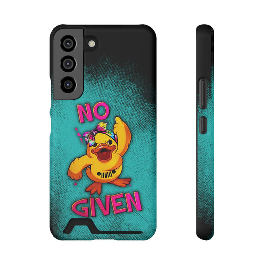 Jeep Duck, "No F Given", Phone Case With Card Holder (iPhone & Android)