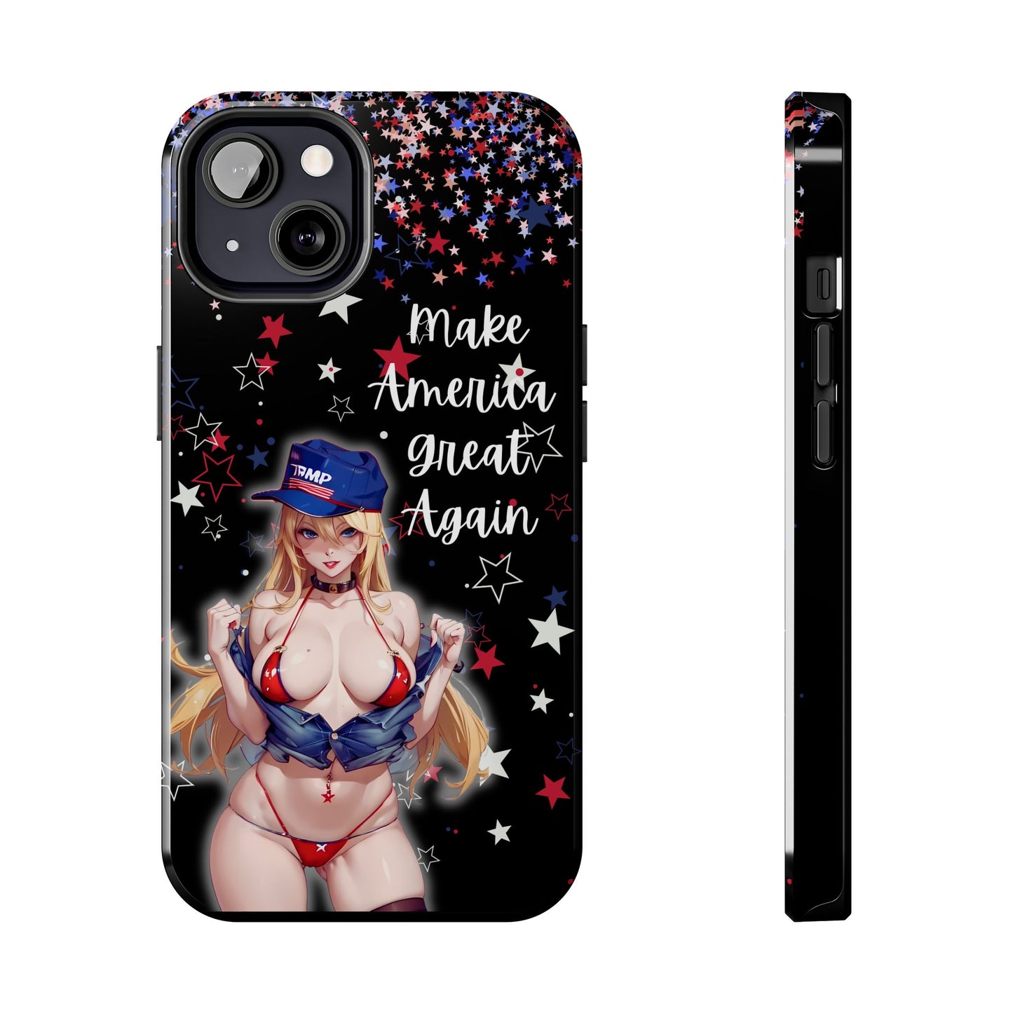 Apple iPhone, Tough Phone Case (13-15 Pro Max) Sexy Trumo Girl MAGA, New