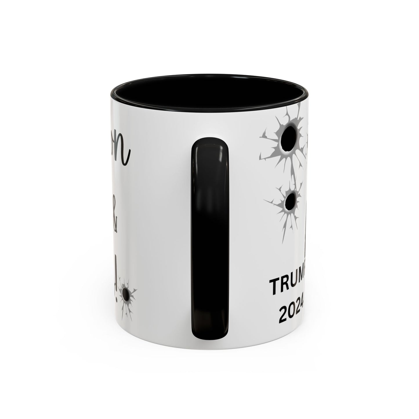 Trump 2024 Funny "Sippin' on Coffee & Bullets" Accent Coffee Mug (11,15oz)