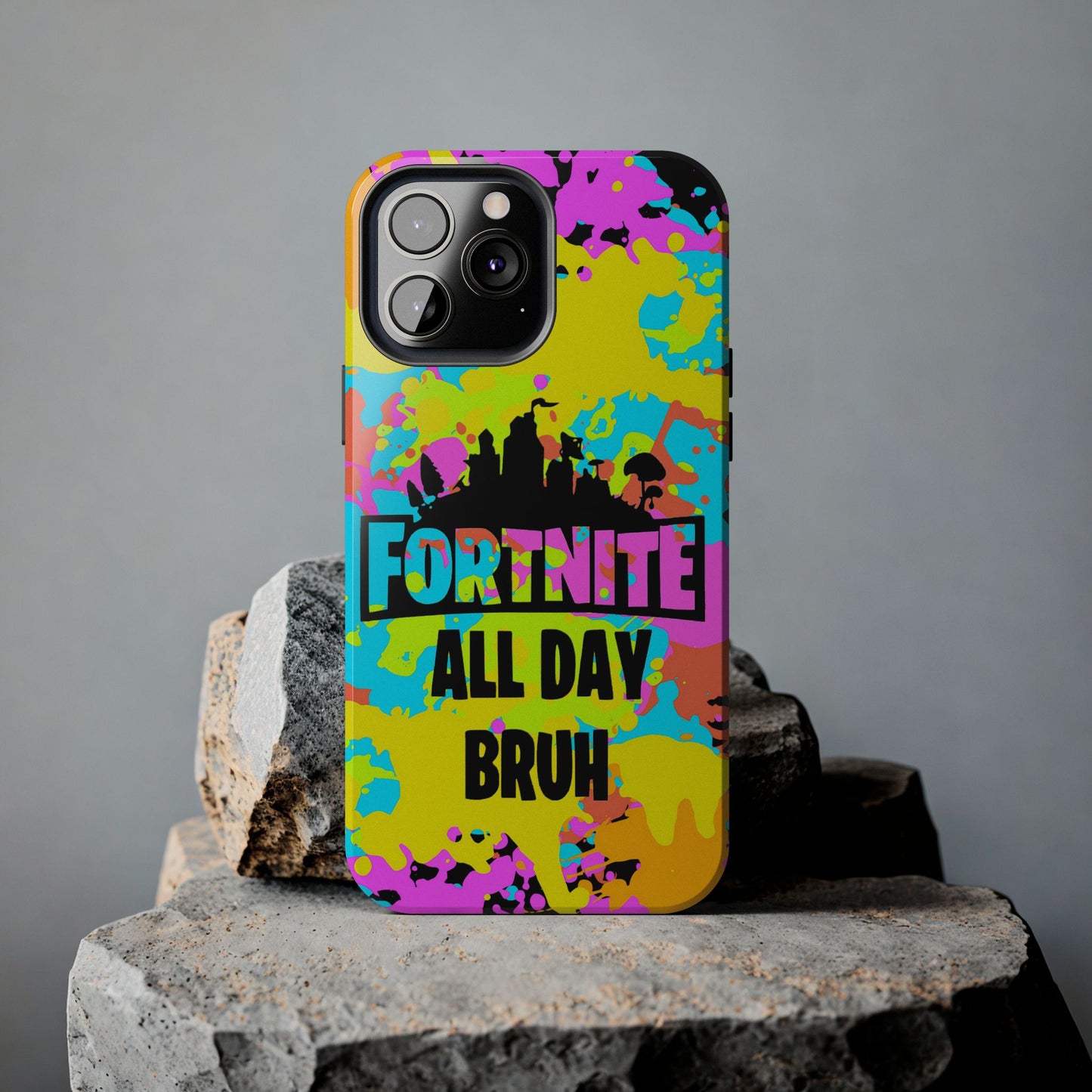 Apple iPhone Tough Phone Case (13-15 Pro Max) Splash Paint Fortnite