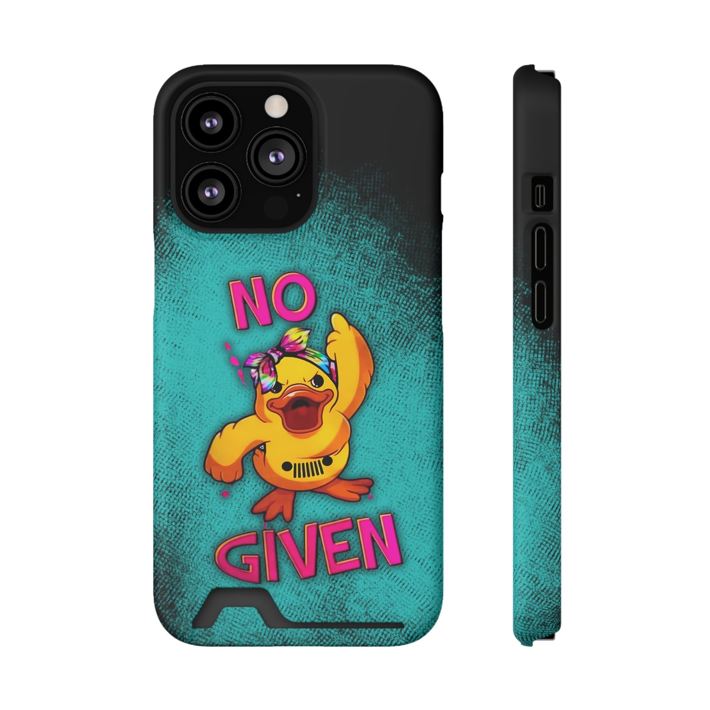 Jeep Duck, "No F Given", Phone Case With Card Holder (iPhone & Android)