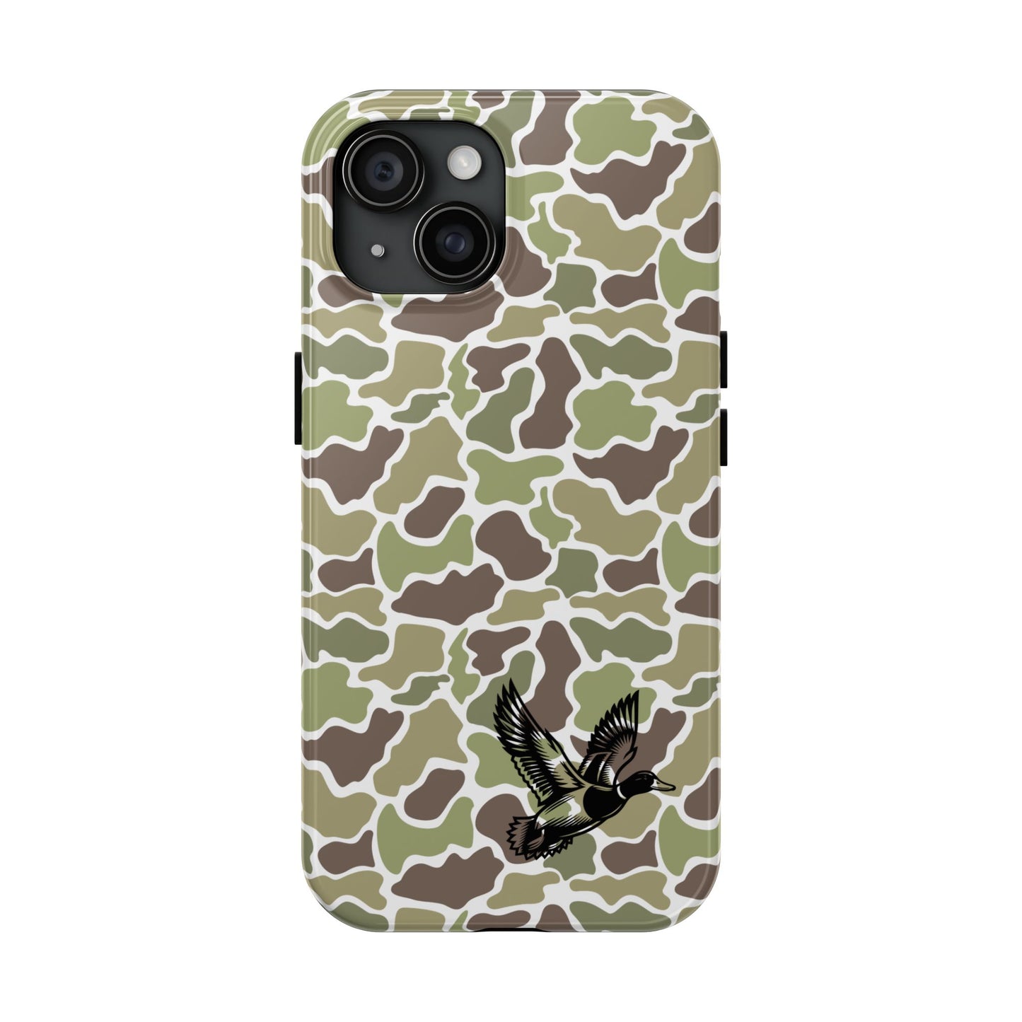 Apple iPhone (13-15 Pro Max) Old School Camouflage, Mallard Bird Tough Phone Cases