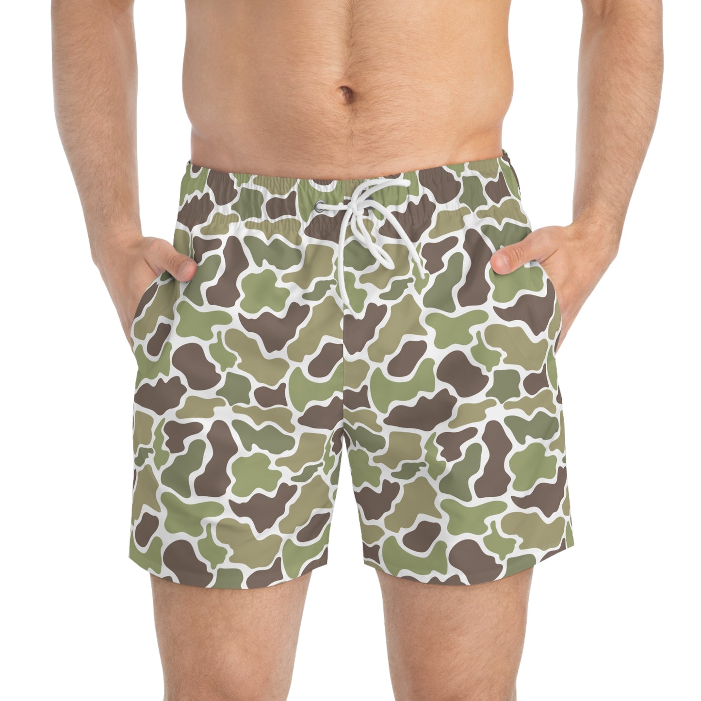 Men's Camouflage Swimming Trunks, Old School Camo, Mallard Duck.. Hunting/Fishing