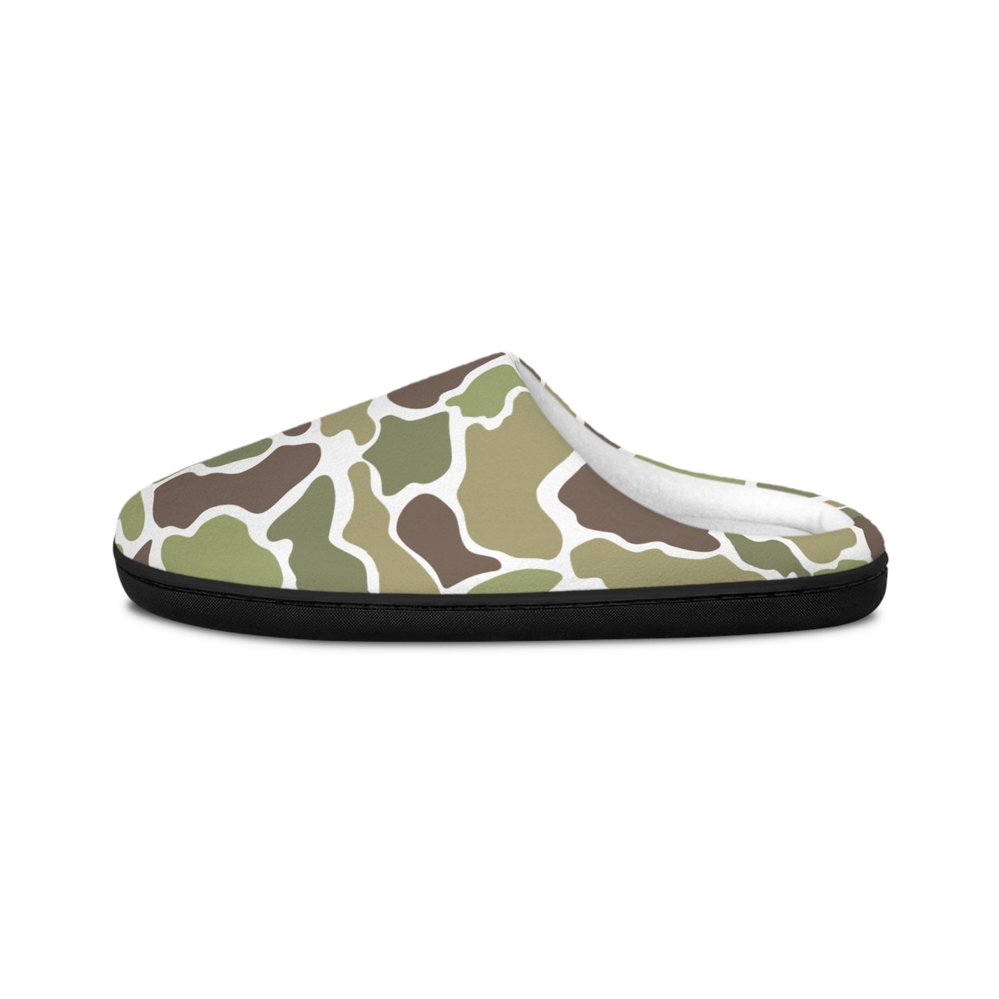 Men's Old School Camouflage Indoor Slippers/Bedroom Shoes, Camo, Mallard Duck